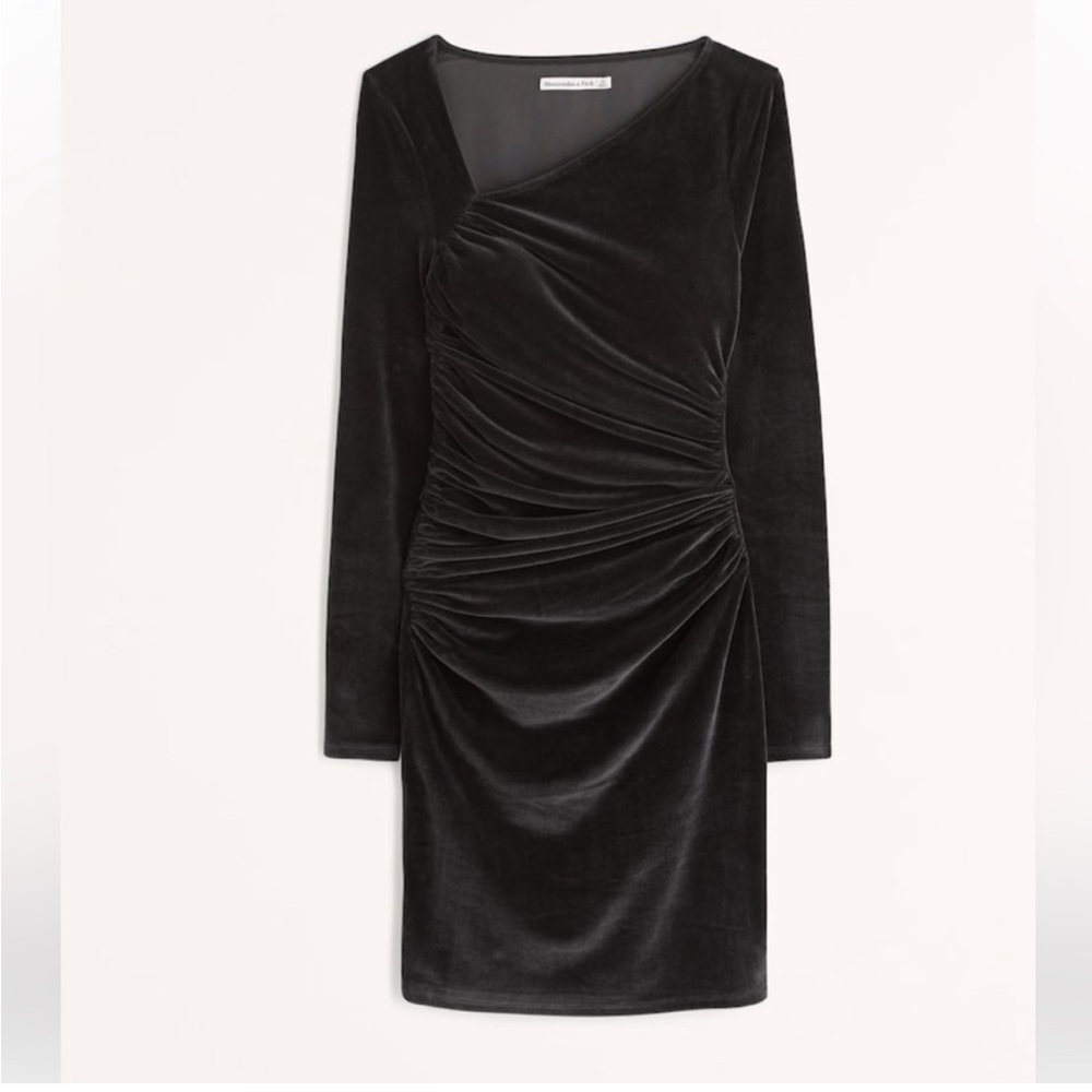 Abercrombie Long Sleeve Asymmetrical Velvet Mini Dress